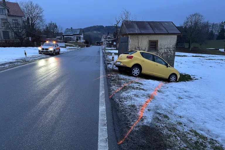 Reute AR – Junglenkerin mit Auto in Remise gekracht