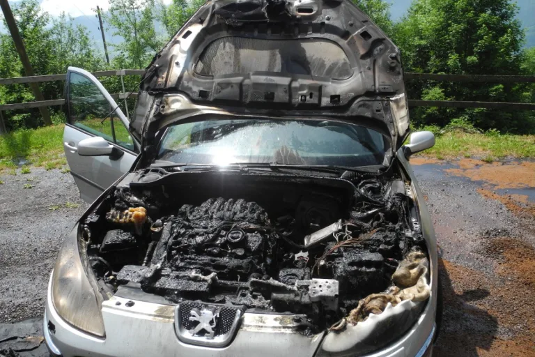 Arth SZ - Peugeot gerät während der Fahrt in Brand!