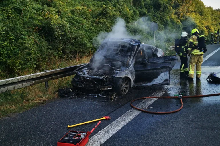 A33  Osnabrück – BMW brannte auf der Autobahn – mehrstündige Sperrung einer Richtungsfahrbahn