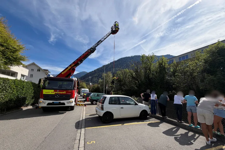 Chur GR – Feuerwehr rettet Katze aus Plessur