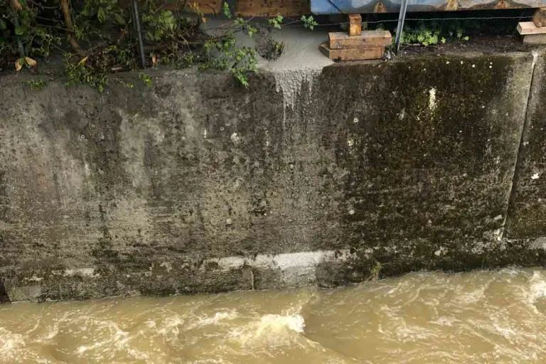 Gossau SG - Beton in Dorfbach - Fische in Gefahr