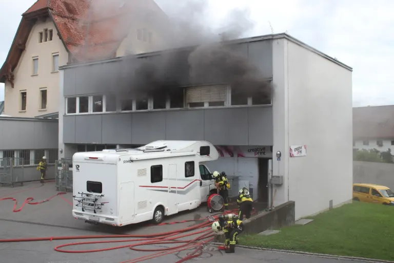 Appenzell / AI  - Brand in einem Gewerbebetrieb an der Poststrasse