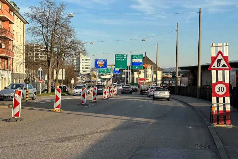 Radarblitzer an Grossbaustelle in Basel
