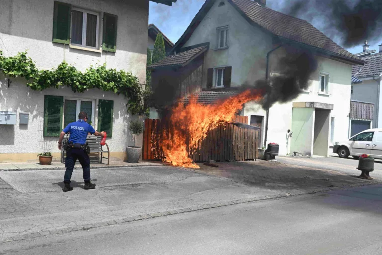 Diepoldsau SG – Grüncontainer in Brand geraten