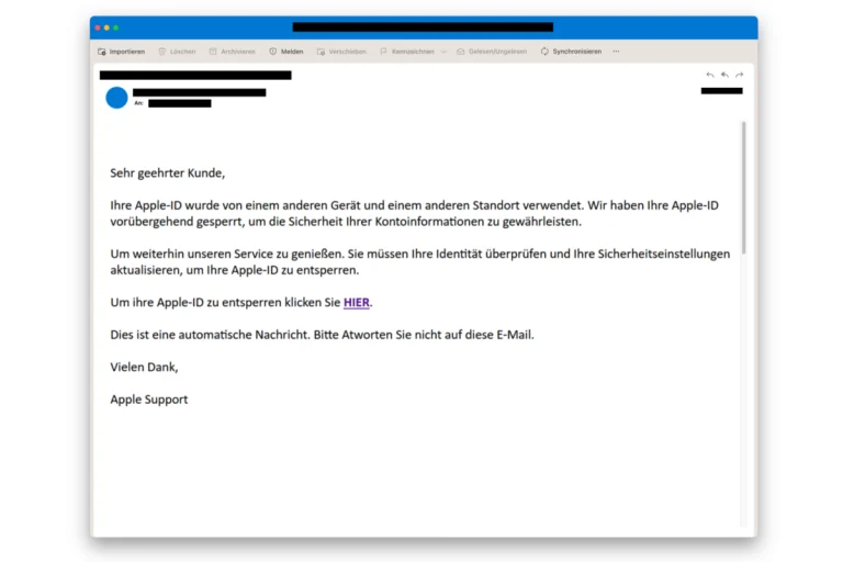 "Apple-ID gesperrt" - Betrügerische Mails im Umlauf