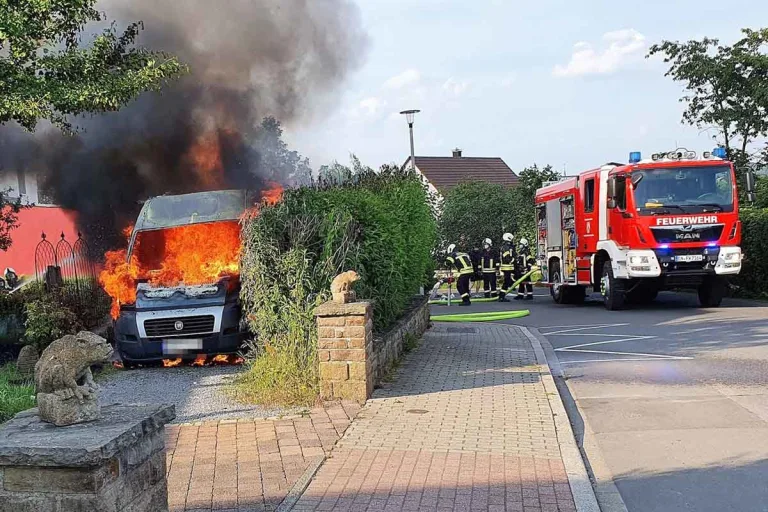 Wohnmobilbrand in Sprockhövel - Zwei Personen im Krankenhaus 