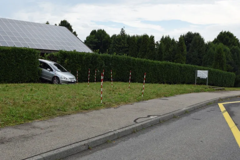 Kurioser Verkehrsunfall in Mauensee LU - Lernfahrer bleibt in Hecke stecken! Lernausweis eingezogen