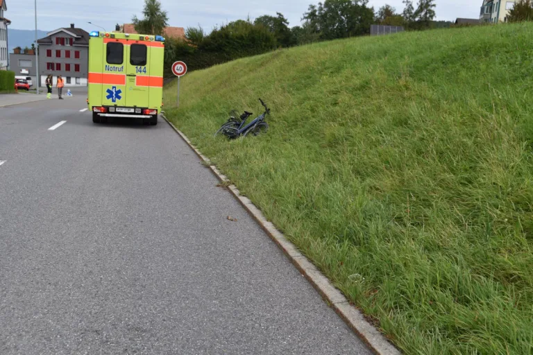 Wolfhalden AR – Mann bei Unfall mit E-Bike verletzt