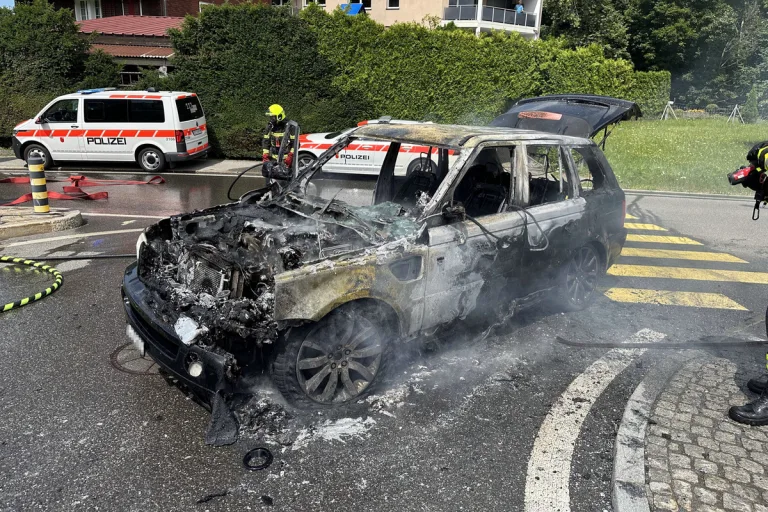 Goldau SZ – Auto komplett ausgebrannt