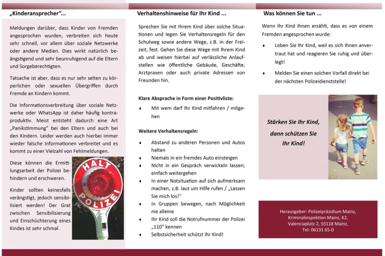Ramsen RP - Falschmeldung bezüglich eines angeblichen Kinderansprechers