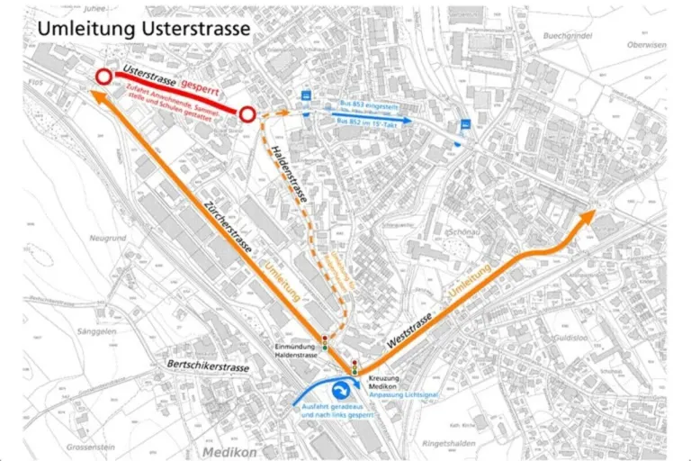 Usterstrasse bis Oktober 2024 gesperrt