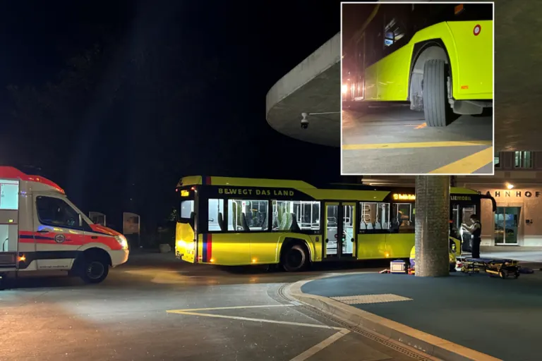 Schaan FL - Mann von Vorderrad eines Busses überrollt 