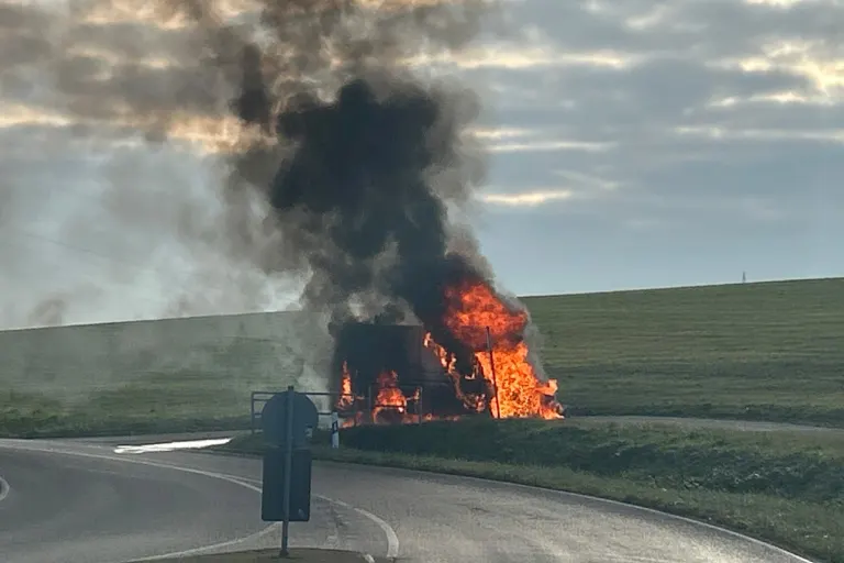 Bad Bergzabern RP – Kleintransporter in Brand