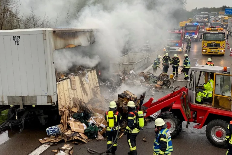Offenburg - Lkw-Brand im morgendlichen Berufsverkehr