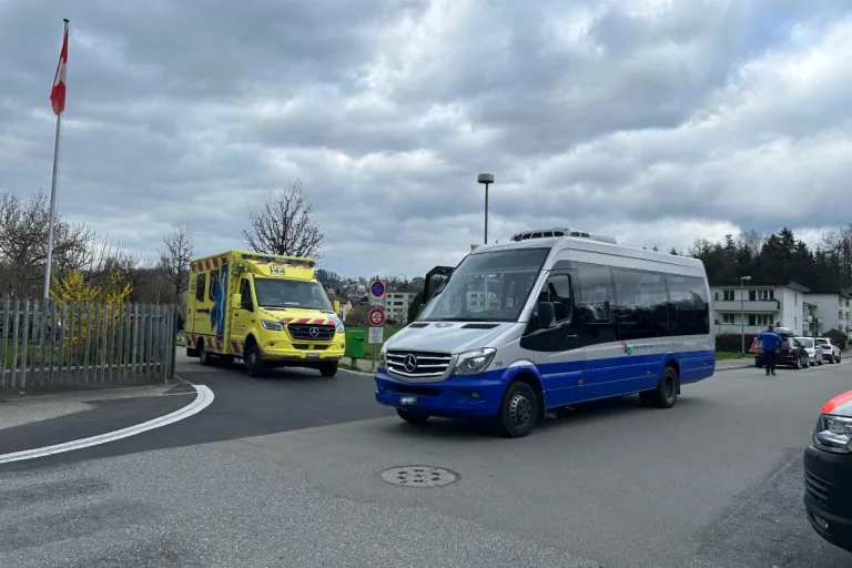 Linienbus mit Vollbremsung in Rapperswil