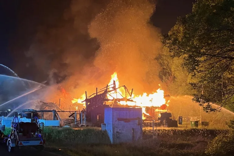 Vionnaz VS - Flammen zerstören Gebäude komplett - Person tot aufgefunden