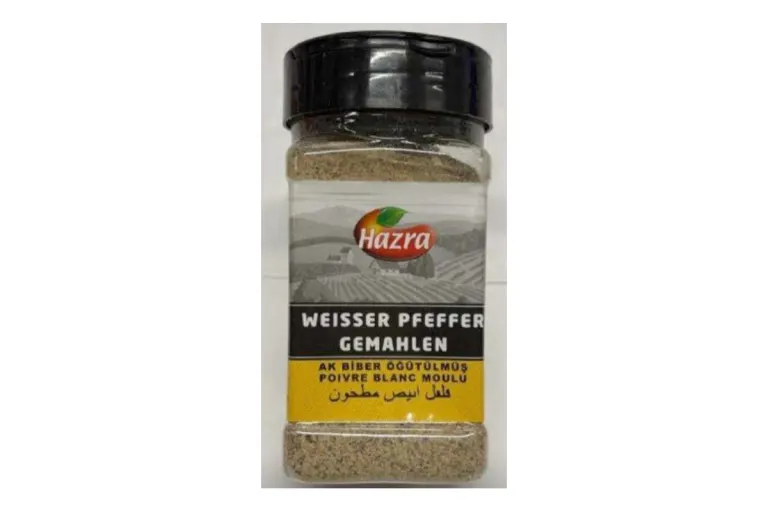 Rückruf – Gesundheitsgefahr durch Hazra weisser Pfeffer