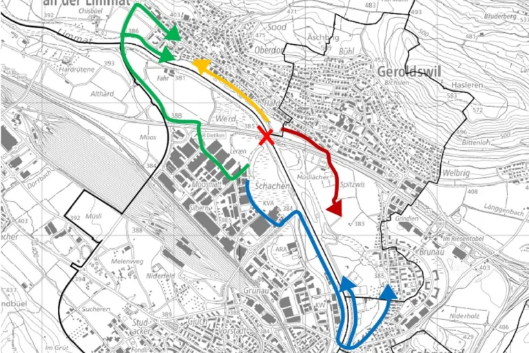 A1 Limmattalerkreuz –  Rad- und Gehweg gesperrt