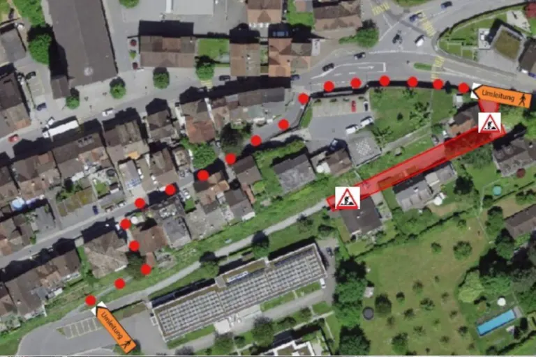 Uznach SG – Verkehrseinschränkungen wegen Bauarbeiten