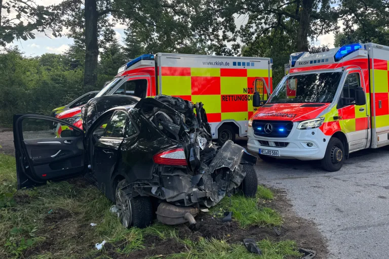 B206 Bad Bramstedt SH – Drei Verletzte bei Unfall von Lkw und zwei Pkw