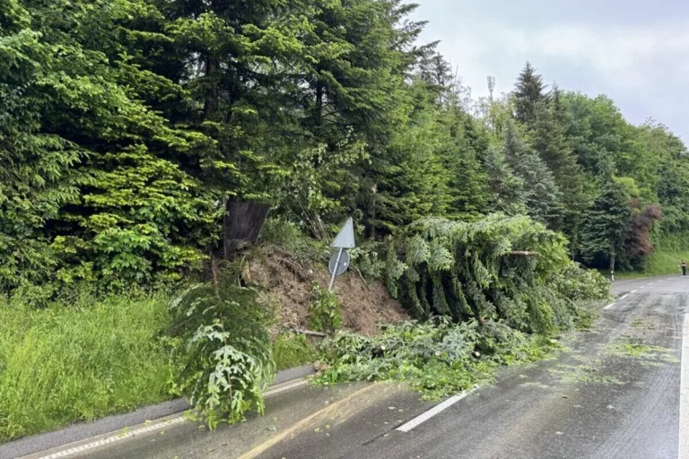 St.Gallen - Martinsbruggstrasse nach Erdrutsch gesperrt