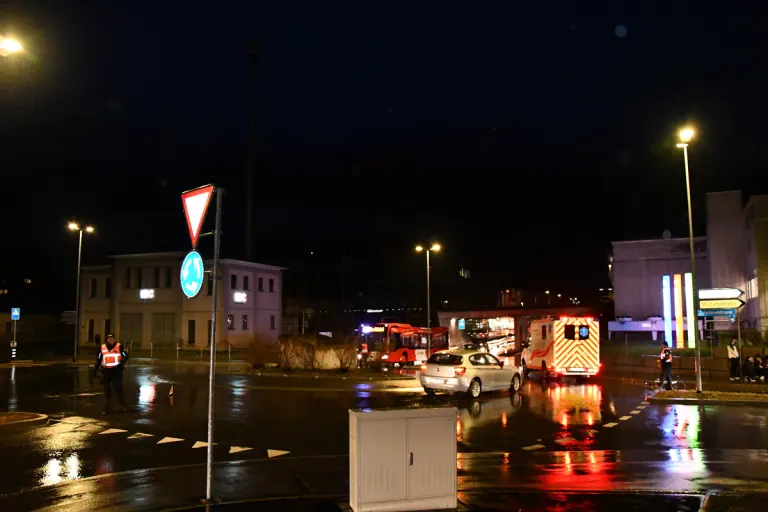 Chur GR - Unfall im Kreisel