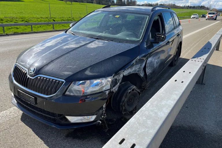 Sirnach TG - Selbstunfall auf Autobahn wegen Sekundenschlaf