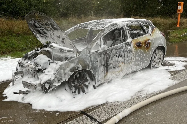 A9 Höhe Eisenberg - Opel ausgebrannt