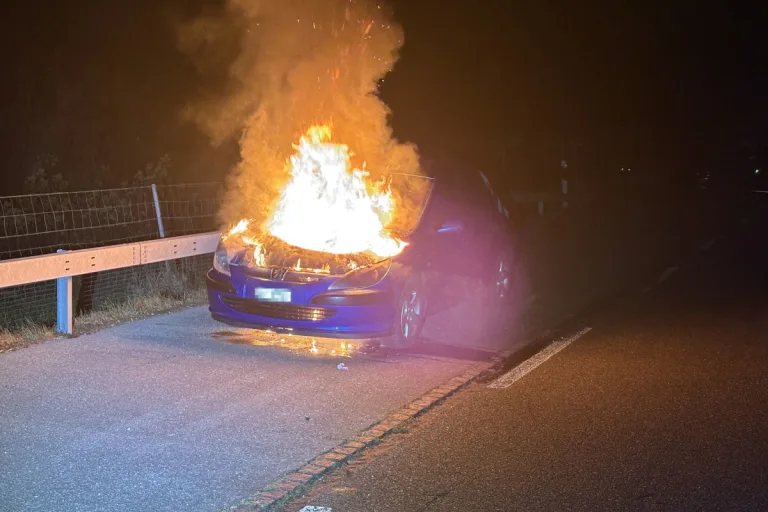 Wil SG – Auto gerät auf Autobahn in Brand