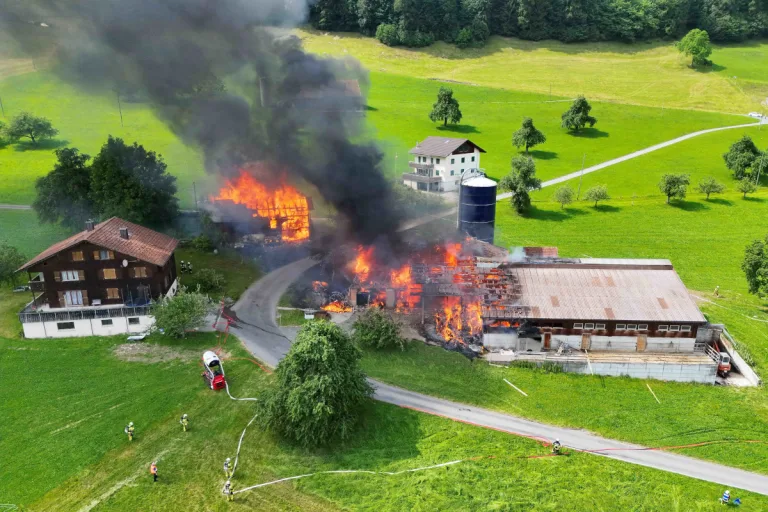 Alpnach Dorf OW – Stall bei Brand komplett zerstört