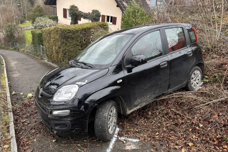St.Gallen – Ungesichertes Auto rollt durch einen Garten