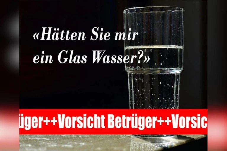 Kanton Aargau – Betrüger unterwegs mit Wasserglas Trick