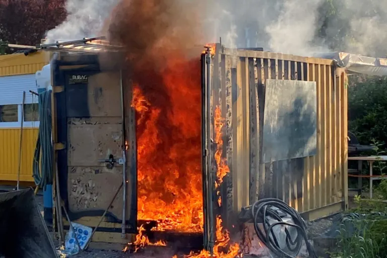 Brand eines Baustellencontainers in Wohlen AG