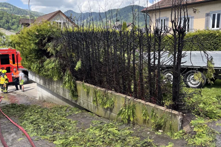 Wattwil SG – Hecke in Brand geraten
