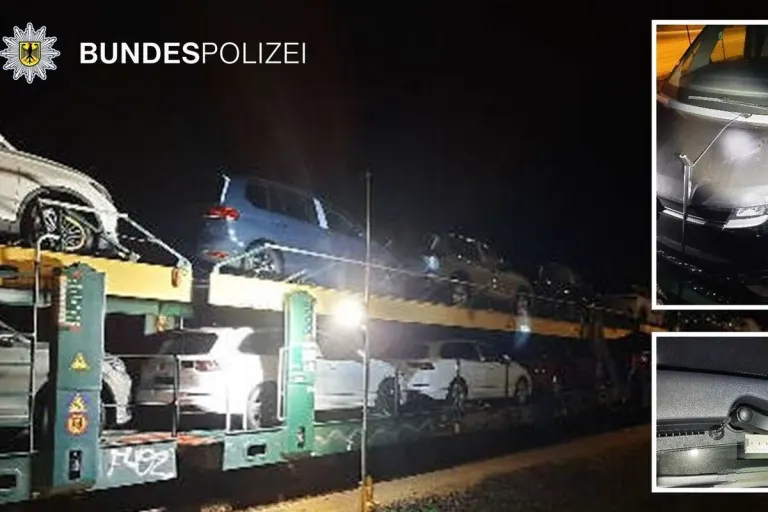 München – Neufahrzeuge auf Transportzug beschädigt