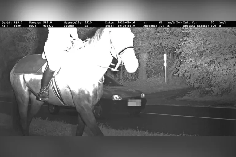 Kurioses Blitzerfoto aus Ratingen – Reiterin gerät in Messstelle der Polizei