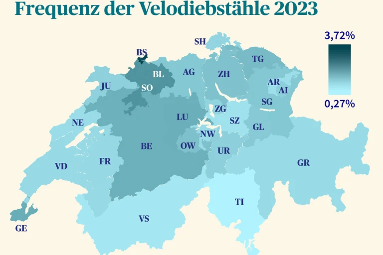 Fahrraddiebstähle haben in der Schweiz zugenommen 
