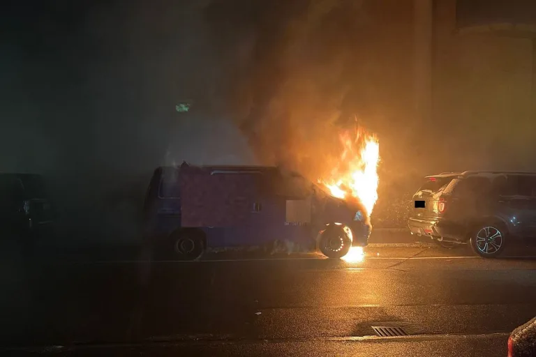 Muttenz BL - Parkierter Lieferwagen gerät in Brand