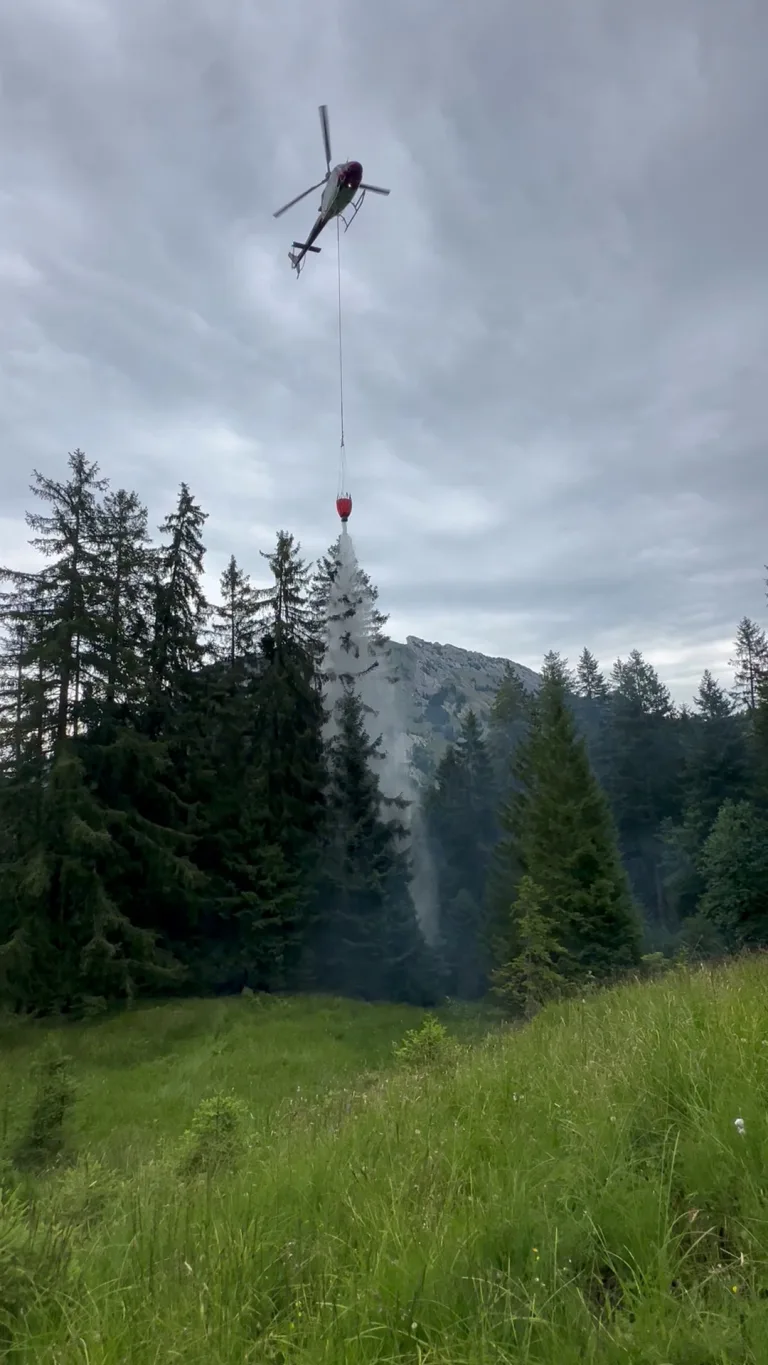 Innerthal SZ – Waldbrand nach Blitzeinschlag
