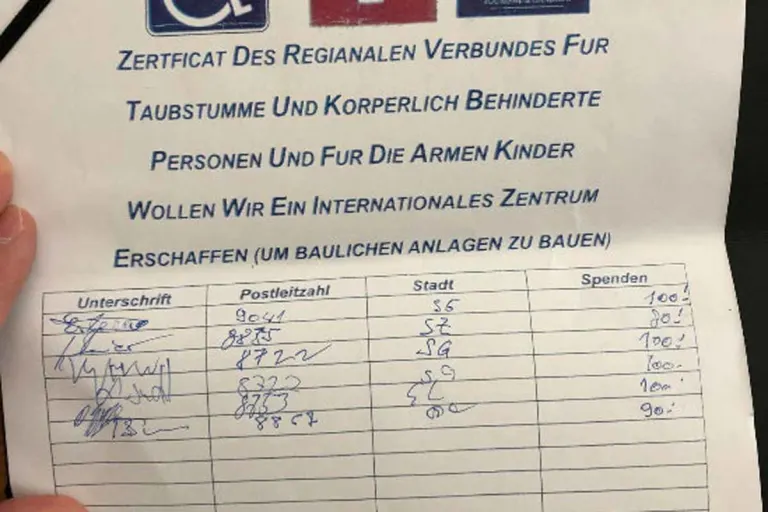 Kanton St.Gallen - Warnung vor Spendenbetrügern 