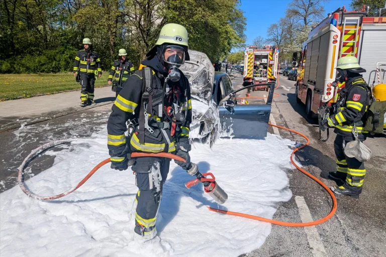 München – VW Golf ausgebrannt