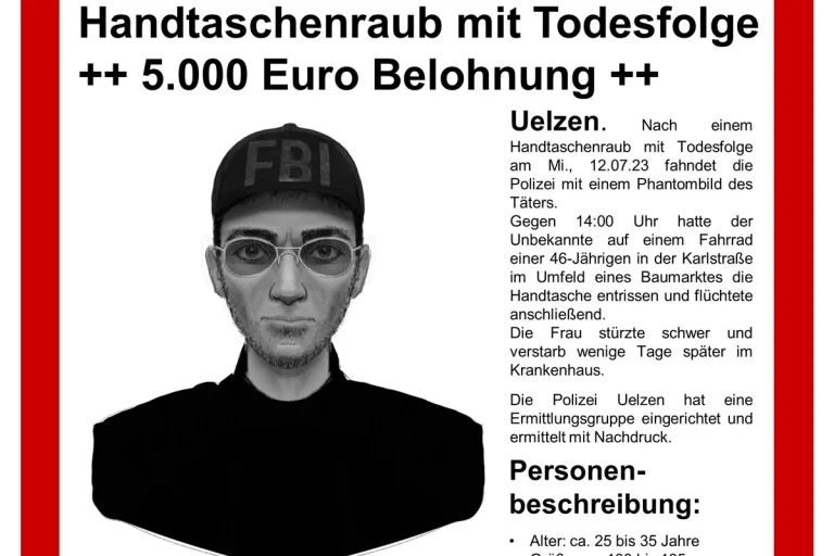 Uelzen NI - Handtaschenraub mit einem Todesopfer