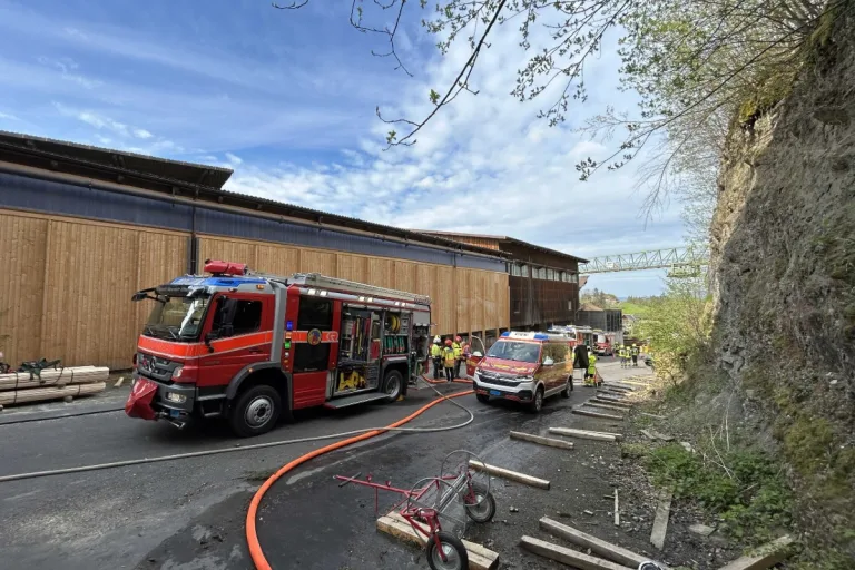 Haltikon SZ - Feuer in Holzverarbeitungsbetrieb von Feuerwehr rasch gelöscht