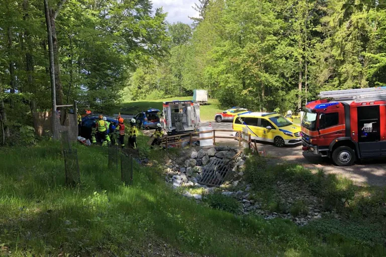 Rorschacherberg  SG - Auto kracht gegen Baum - Frau schwer verletzt
