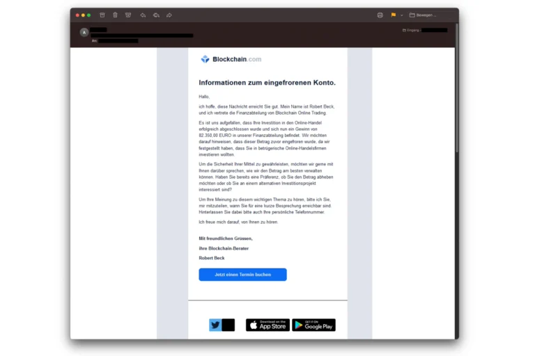 Angeblich eingefrorene Konten auf Blockchain.com