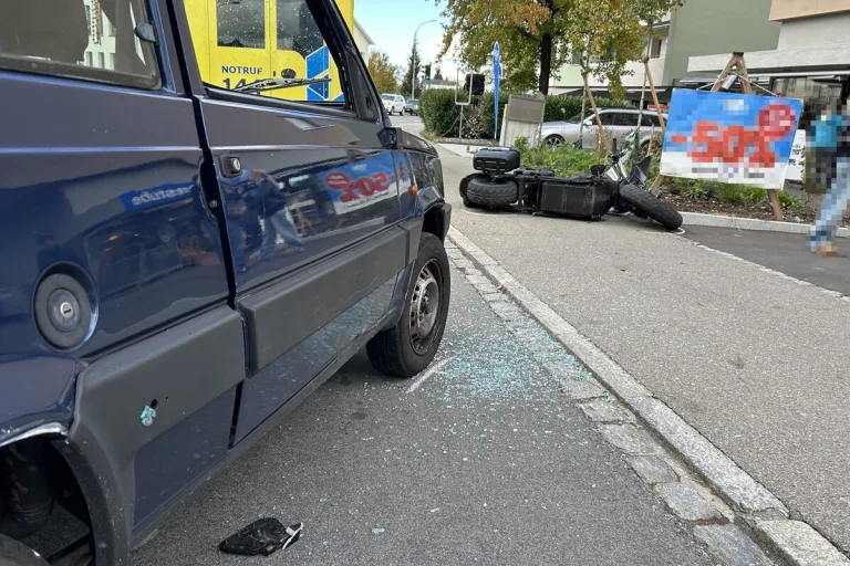 Wittenbach SG - Mit einem Kleinmotorrad kollidiert