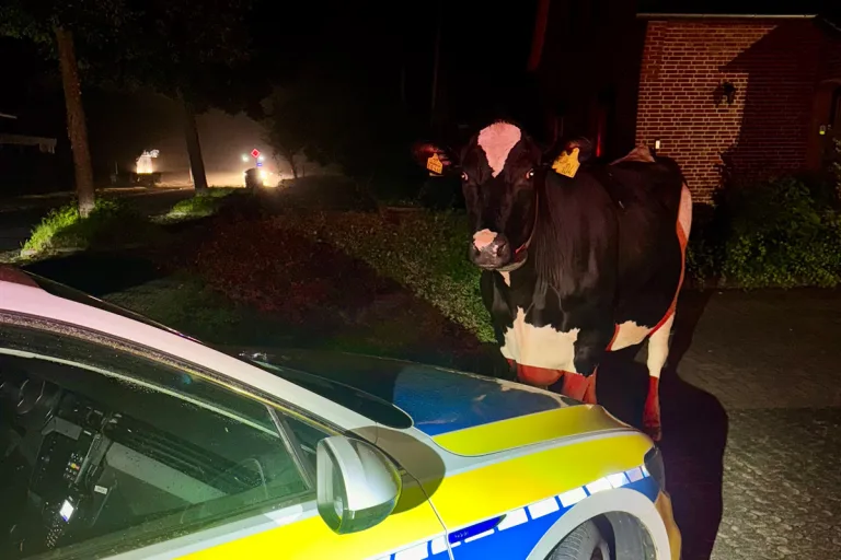 Hammah NI – Polizei sichert entlaufene Kuh