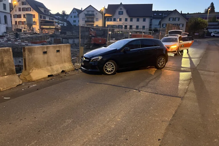 Unfall heute in Benken SG - Alkoholisiert gegen ein Betonelement geprallt