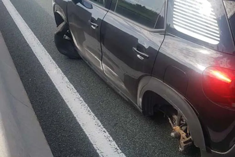 Schäffern - Hinterrad flog nach Unfall auf Gegenfahrbahn der A2