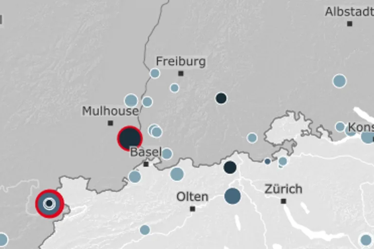 Erdbebenmeldung - Beben bei Mulhouse mit 3.5 auf der Richterskala in der Nordwestschweiz auch spürbar